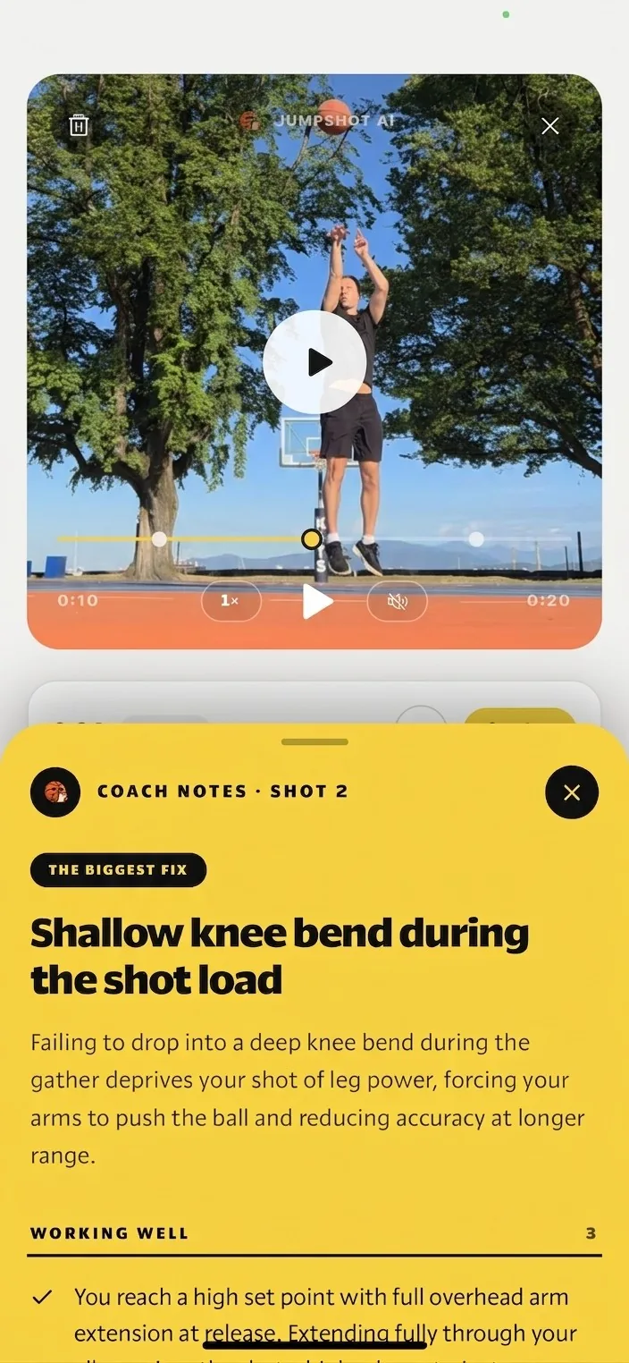 AI shooting form feedback