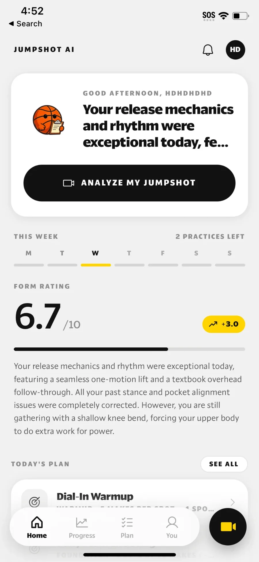 The Jumpshot AI shot analysis dashboard